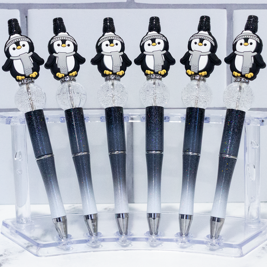 Silicone Penguin Ombre Beaded Pen