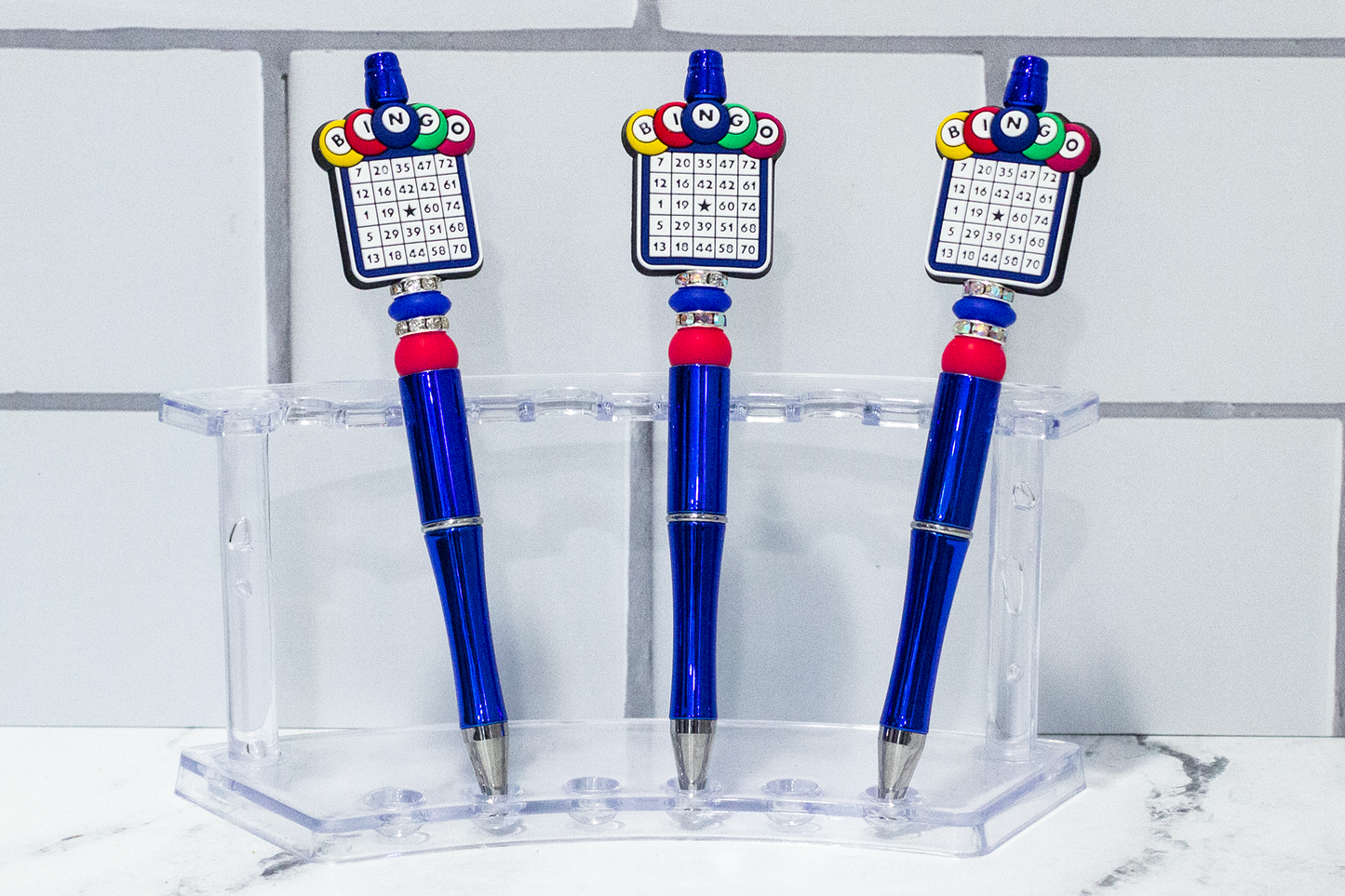 Bingo Blue Beaded Pen