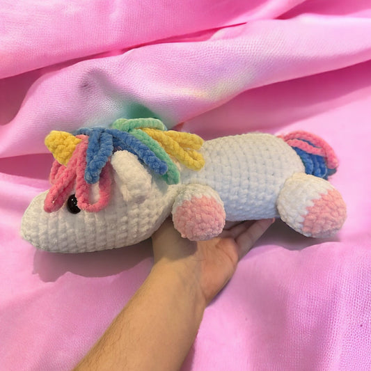 Sleepy Unicorn Crochet Plushie