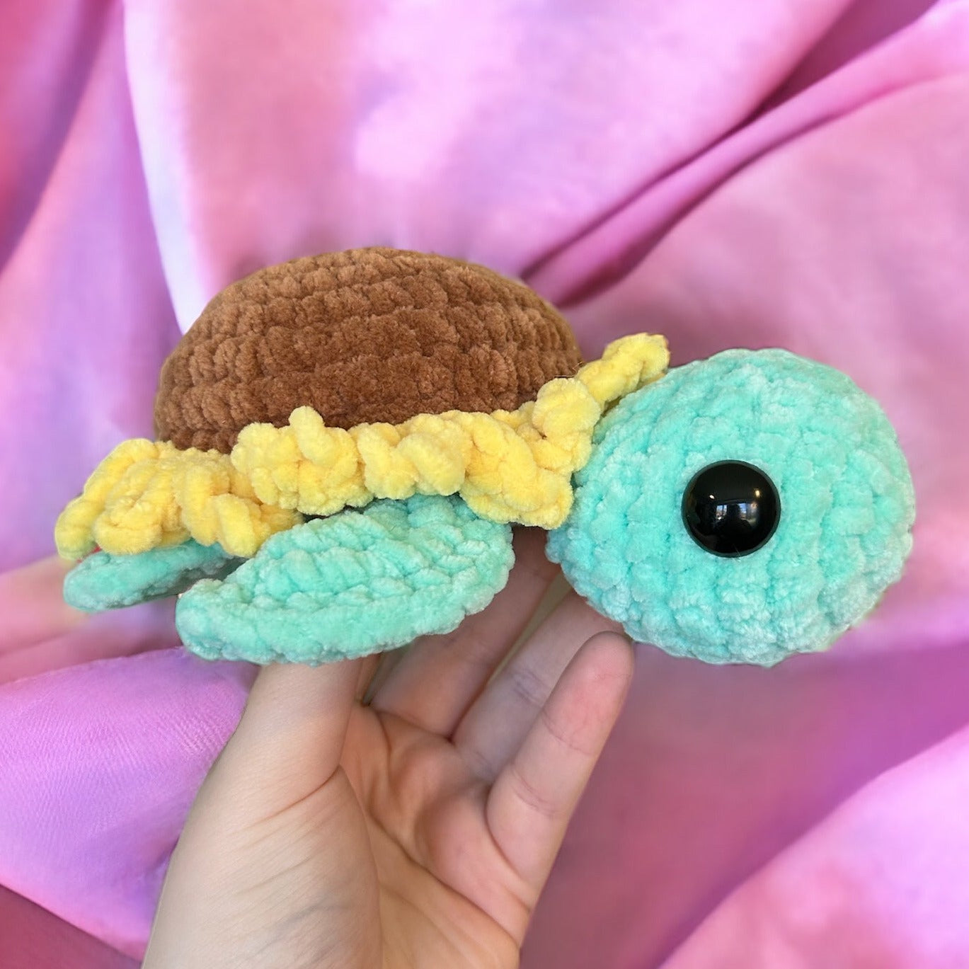 Sunflower Turtle Crochet Plushie