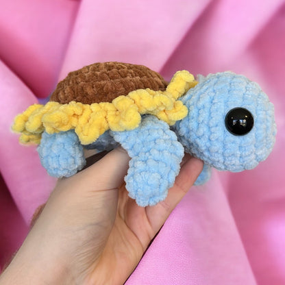 Sunflower Turtle Crochet Plushie