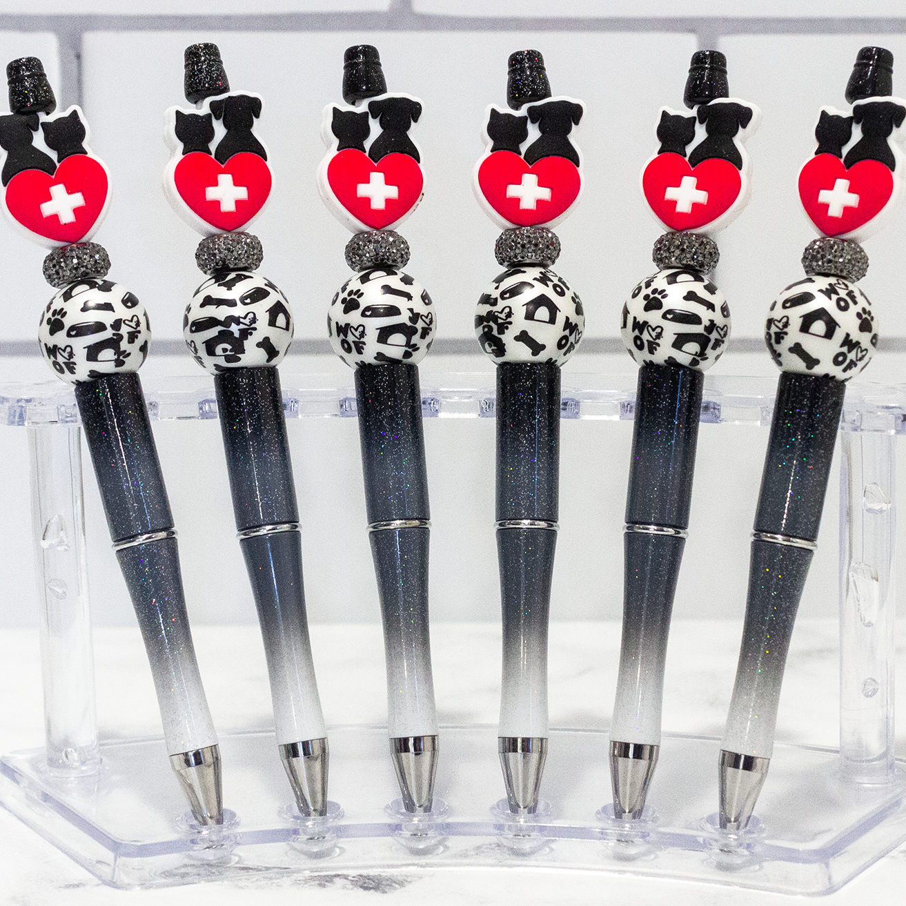 Veterinarian Black Beaded Pen