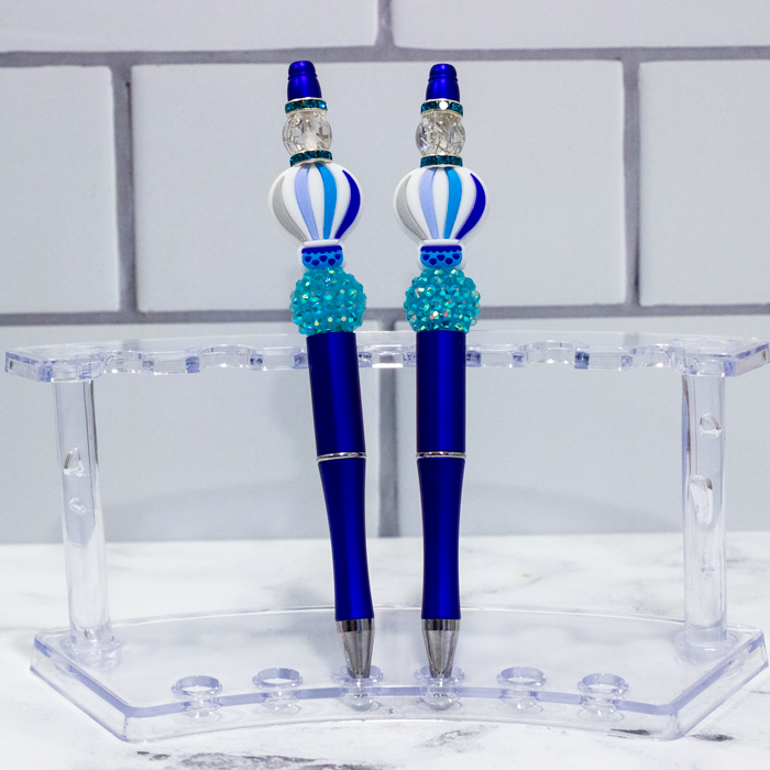 Silicone Hot Air Balloon, Blue Beaded Pen