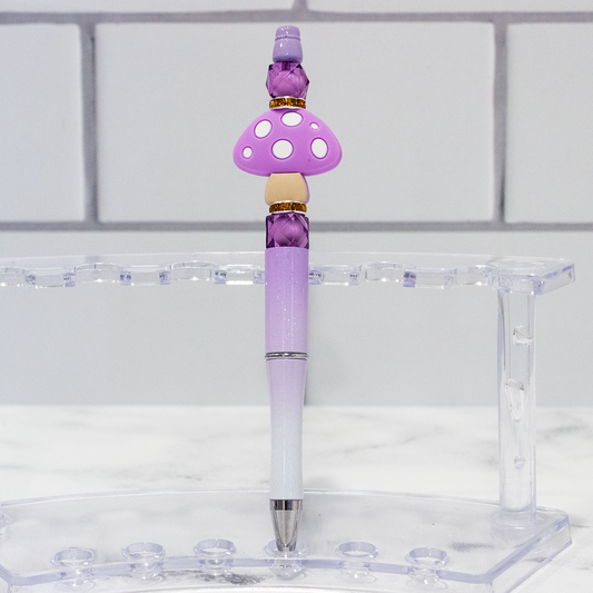 Silicone Purple Mushroom Ombre Beaded Pen