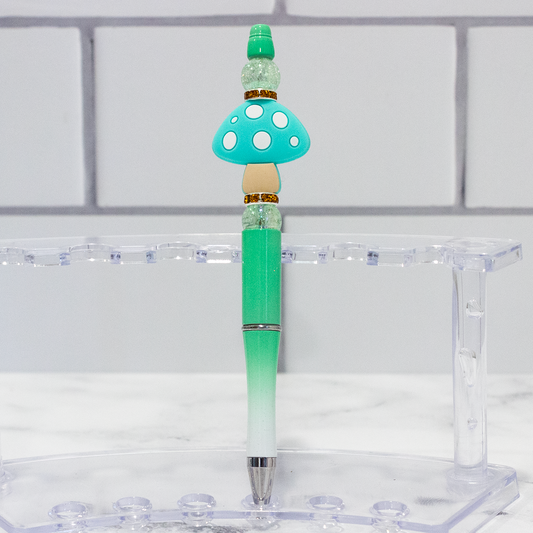 Silicone Green Mushroom Ombre Beaded Pen