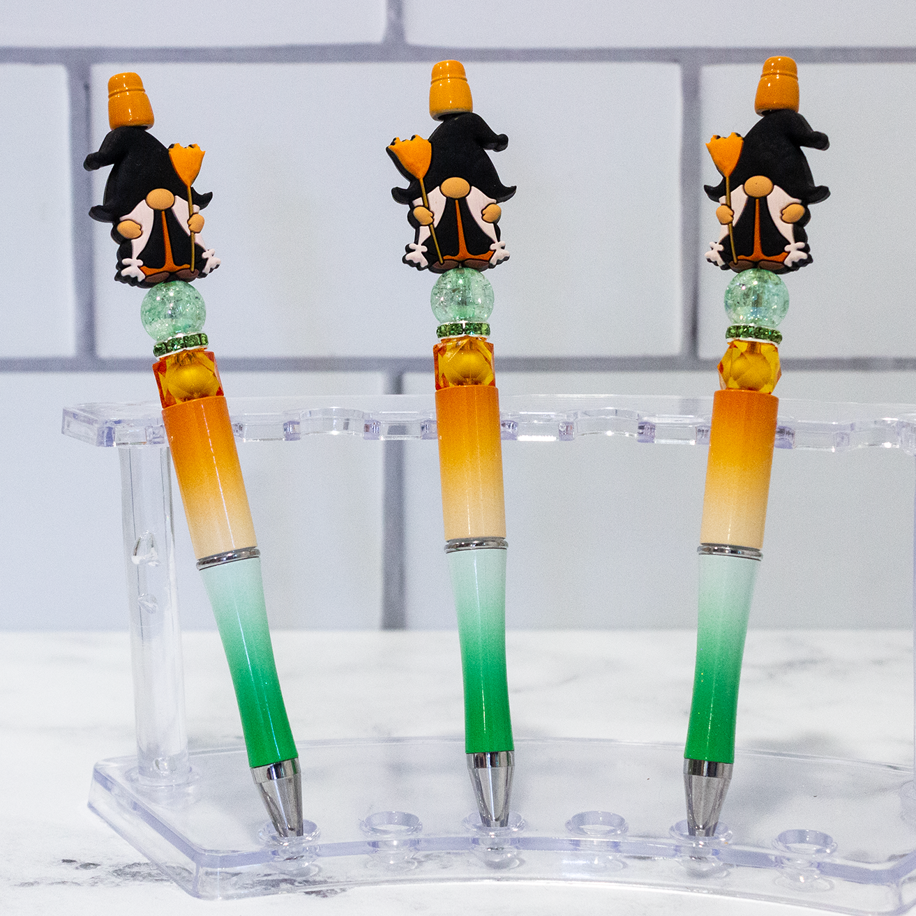 Silicone Halloween Gnome Beaded Pen