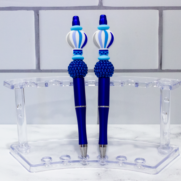 Silicone Hot Air Balloon, Dark Blue Beaded Pen