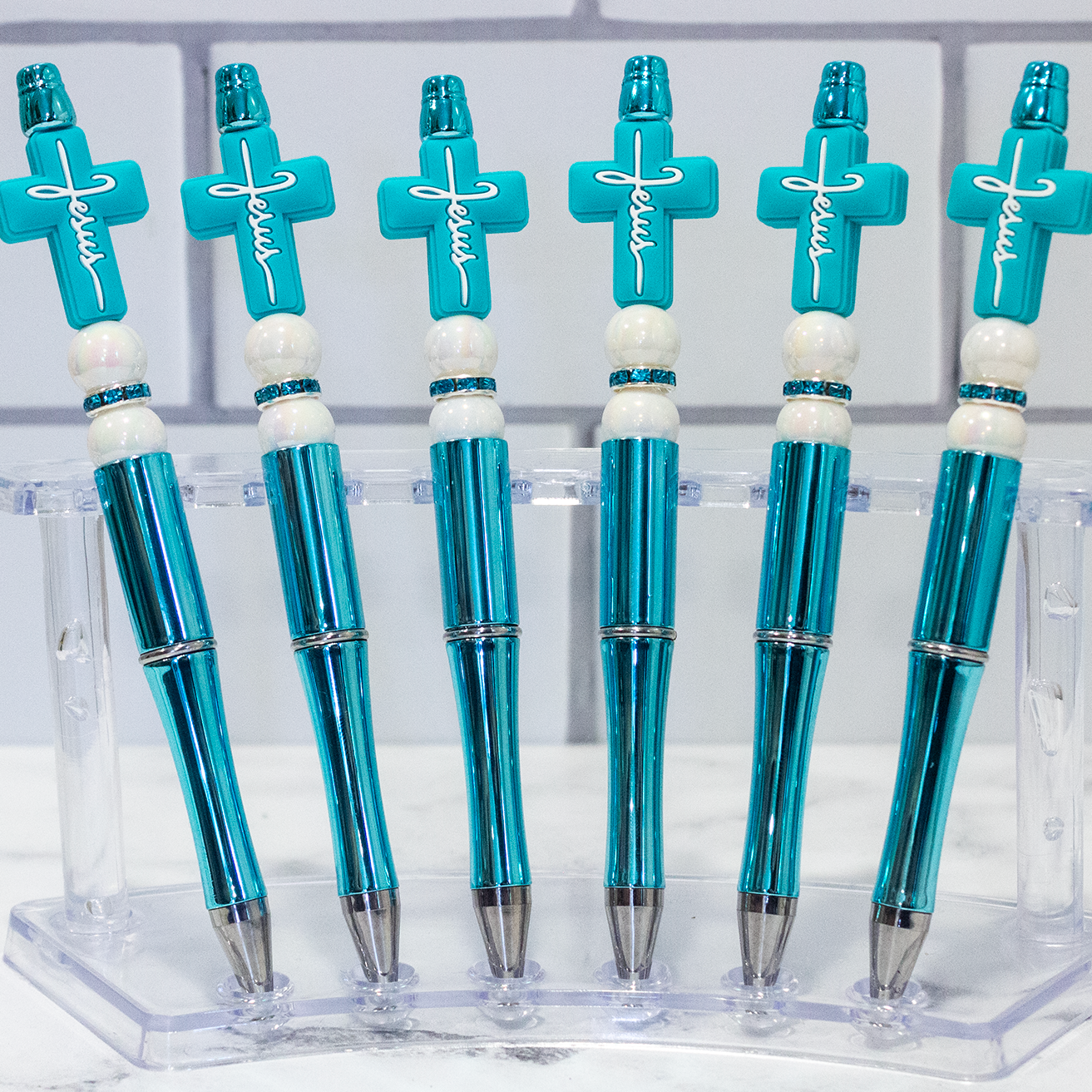 Silicone Jesus Beaded Pen