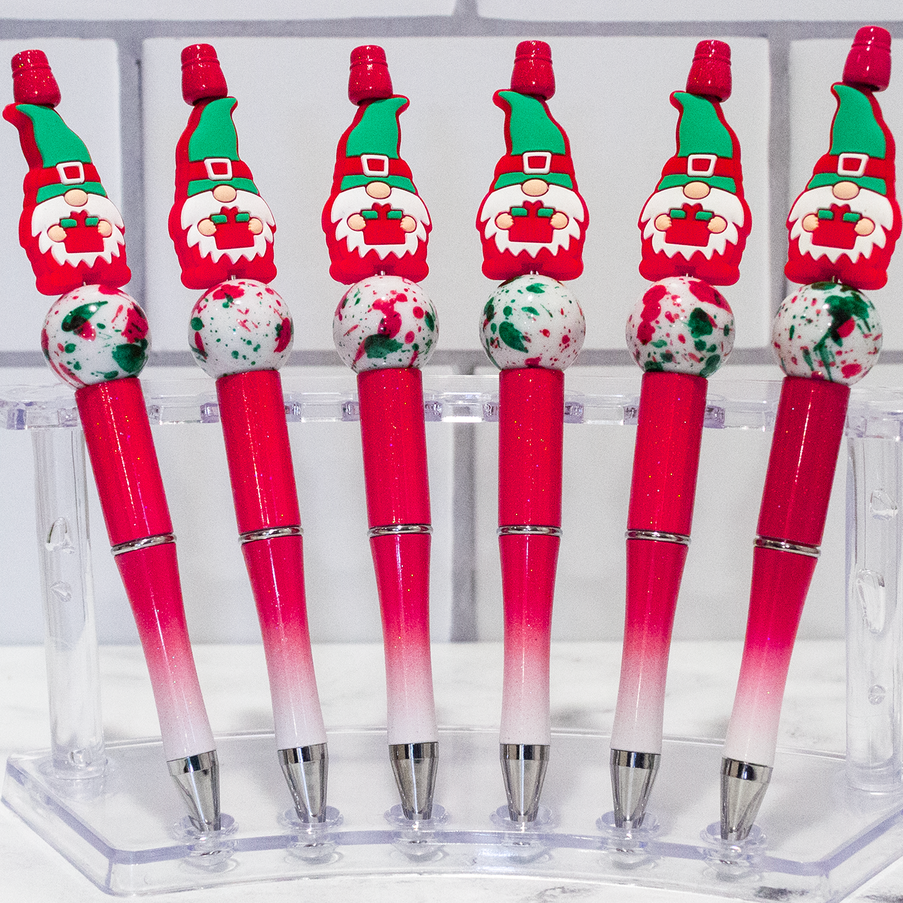 Christmas Gnome Beaded Pen